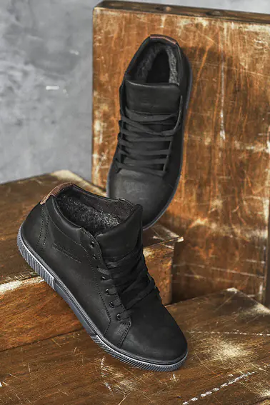 Мужские ботинки кожаные зимние черные Emirro x500  на меху фото 7 — интернет-магазин Tapok
