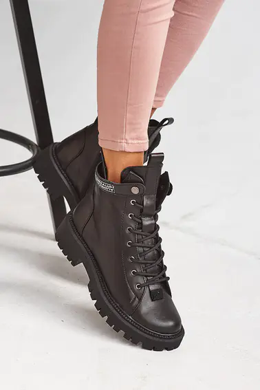 Жіночі черевики шкіряні зимові чорні Vikont 45-06-19 на хутрі фото 6 — інтернет-магазин Tapok