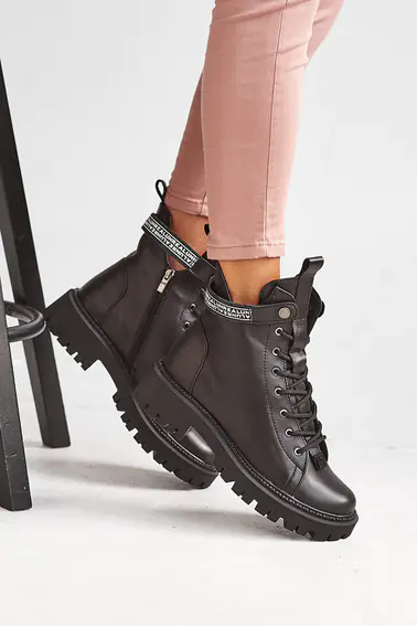 Жіночі черевики шкіряні зимові чорні Vikont 45-06-19 на хутрі фото 7 — інтернет-магазин Tapok