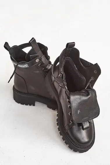 Женские ботинки кожаные зимние черные Vikont 45-06-19 на меху фото 9 — интернет-магазин Tapok