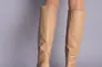 Чоботи-труби жіночі шкіряні пісочний на невеликому каблуці зимові Фото 4