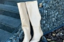 Сапоги-трубы женские кожаные песочные на небольшом каблуке зимние Фото 20