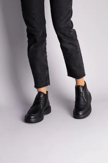 Ботинки женские кожаные черные зимние фото 3 — интернет-магазин Tapok