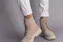 Ботинки женские замшевые бежевые на шнурках на меху Фото 5