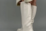 Сапоги женские кожаные молочного цвета зимние Фото 12