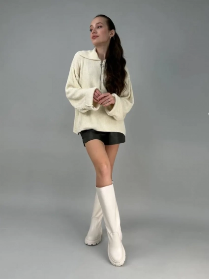 Сапоги женские кожаные молочного цвета зимние фото 20 — интернет-магазин Tapok