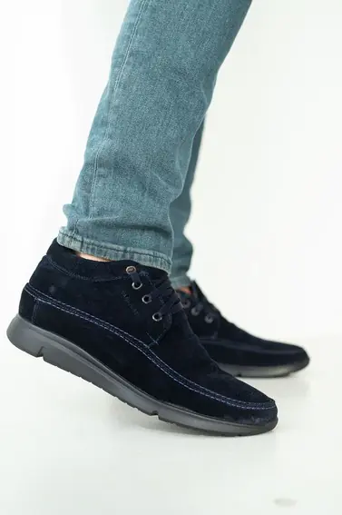 Мужские ботинки замшевые зимние синие Vankristi 927 на меху фото 4 — интернет-магазин Tapok