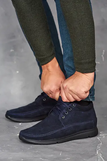 Чоловічі черевики замшеві зимові сині Vankristi 927 на хутрі фото 6 — інтернет-магазин Tapok