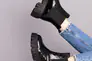 Ботинки женские кожа наплак черного цвета на черной подошве зимние Фото 6