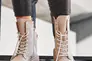 Женские ботинки кожаные зимние бежевые Emirro 1087-505 два замка на меху Фото 8