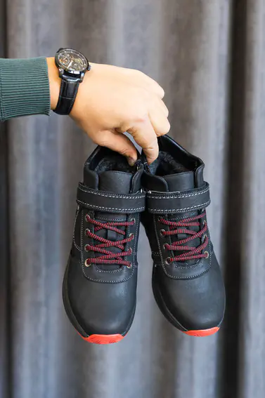 Підліткові черевики шкіряні зимові чорні Levons Л-54 на хутрі фото 3 — інтернет-магазин Tapok