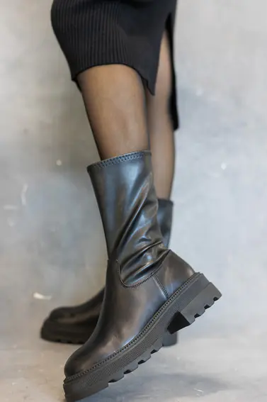 Жіночі черевики шкіряні весна/осінь чорні 105 store 522 на байку фото 5 — інтернет-магазин Tapok