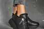 Жіночі кросівки шкіряні зимові чорні Yuves 8011 на хутрі Фото 8