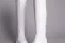Чоботи-труби жіночі шкіряні білого кольору зимові Фото 7