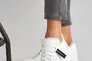 Жіночі кросівки шкіряні зимові білі Yuves 8011 на хутрі Фото 7