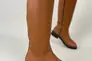 Чоботи жіночі шкіряні коричневого кольору з ремінцем без каблука зимові Фото 1