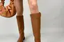 Сапоги женские кожаные коричневого цвета с ремешком без каблука зимние Фото 6