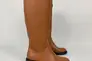 Сапоги женские кожаные коричневого цвета с ремешком без каблука зимние Фото 10