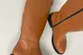 Сапоги женские кожаные коричневого цвета с ремешком без каблука зимние Фото 12