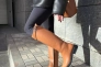 Сапоги женские кожаные коричневого цвета с ремешком без каблука зимние Фото 14