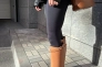 Сапоги женские кожаные коричневого цвета с ремешком без каблука зимние Фото 15