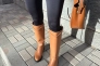 Сапоги женские кожаные коричневого цвета с ремешком без каблука зимние Фото 16
