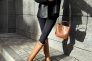 Сапоги женские кожаные коричневого цвета с ремешком без каблука зимние Фото 19