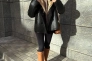 Сапоги женские кожаные коричневого цвета с ремешком без каблука зимние Фото 21