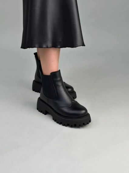 Челси женские кожаные черные зимние фото 12 — интернет-магазин Tapok