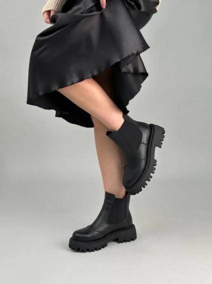 Челси женские кожаные черные зимние фото 14 — интернет-магазин Tapok