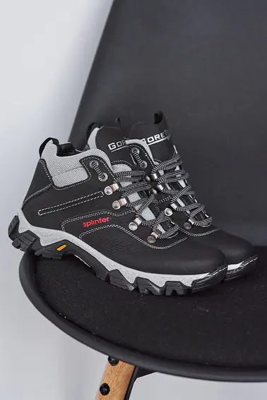 Підліткові черевики шкіряні зимові чорні Splinter Boy 3211 на хутрі фото 4 — інтернет-магазин Tapok