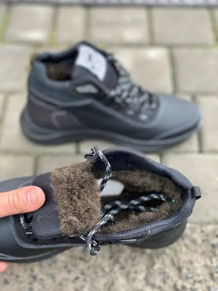 Підліткові черевики шкіряні зимові чорні Splinter 1719 на хутрі фото 2 — інтернет-магазин Tapok