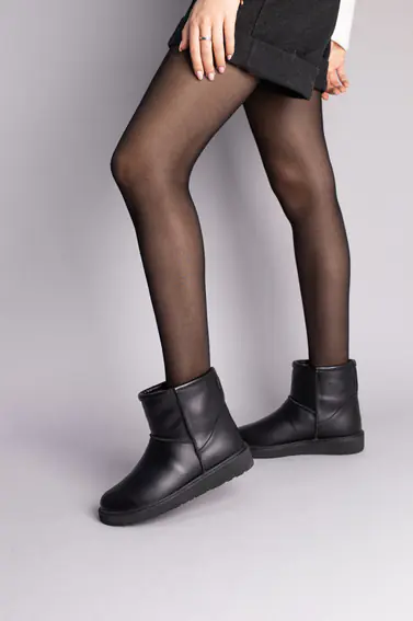 Угги женские кожаные черного цвета фото 1 — интернет-магазин Tapok