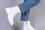 Ботинки женские кожаные белые на шнурках и с замком на цигейке Фото 5