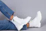 Ботинки женские кожаные белые на шнурках и с замком на цигейке Фото 6