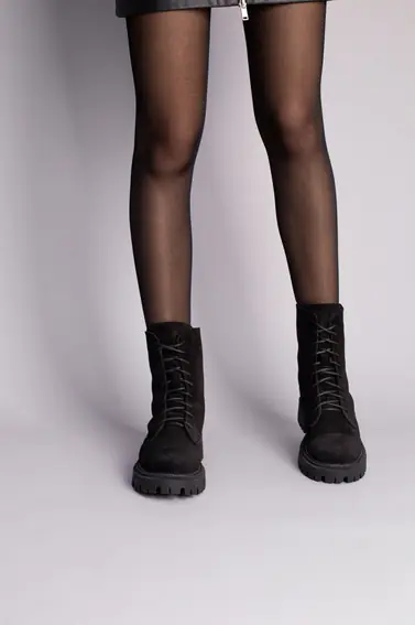 Ботинки женские замшевые черные зимние фото 4 — интернет-магазин Tapok