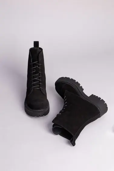 Ботинки женские замшевые черные зимние фото 10 — интернет-магазин Tapok