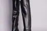 Ботфорты женские кожаные черного цвета с обтянутым каблуком зимние Фото 1