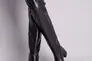 Ботфорты женские кожаные черного цвета с обтянутым каблуком зимние Фото 3