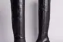 Ботфорты женские кожаные черного цвета с обтянутым каблуком зимние Фото 5