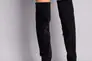 Ботфорты женские замшевые черного цвета с обтянутым каблуком зимние Фото 3