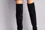 Ботфорты женские замшевые черного цвета с обтянутым каблуком зимние Фото 4
