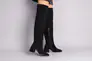 Ботфорты женские замшевые черного цвета с обтянутым каблуком зимние Фото 11