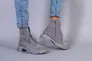 Ботинки женские замшевые серого цвета на шнурках и с замком зимние Фото 1