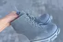 Черевики жіночі замшеві сірого кольору на шнурках та із замком зимові Фото 22