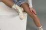 Черевики жіночі шкіряні молочного кольору на шнурках та із замком зимові Фото 20