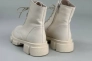 Ботинки женские кожаные молочного цвета на шнурках и с замком зимние Фото 27