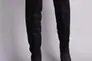 Ботфорты женские замшевые черного цвета на низком ходу демисезонные Фото 3
