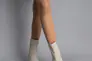 Черевики жіночі замшеві бежеві зі шкіряною вставкою молочного кольору зимові Фото 3