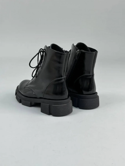 Ботинки женские кожа наплак черные на шнурках и с замком зимние фото 17 — интернет-магазин Tapok
